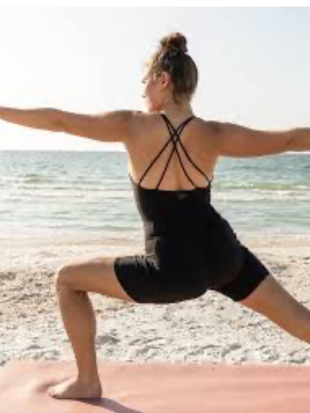 CALIA LustraLux Cross-Back Bodysuit Romper Jumpsuit Sz M Moisture Wicking UPF 50